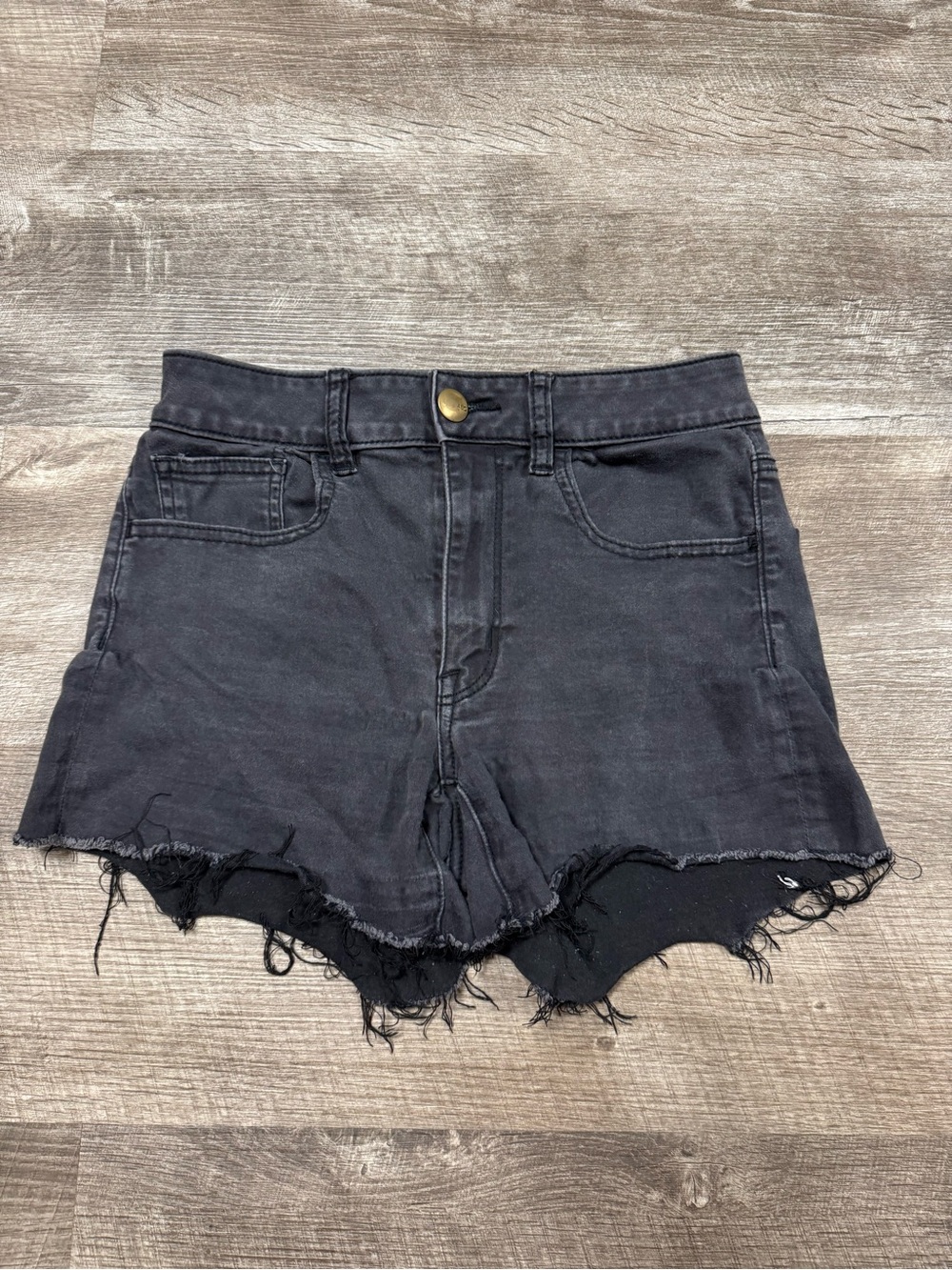 American Eagle Hi-Rise Shortie Black Shorts Size 6